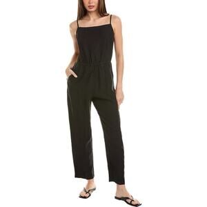 Bella Dahl Tie Back Cami Linen Jumpsuit Sz S Black